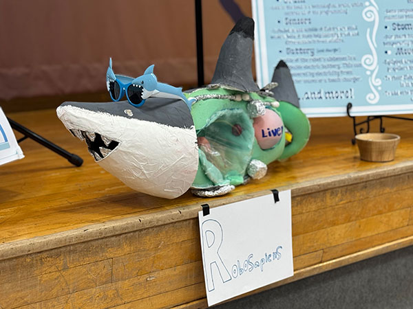 Inside of shark model